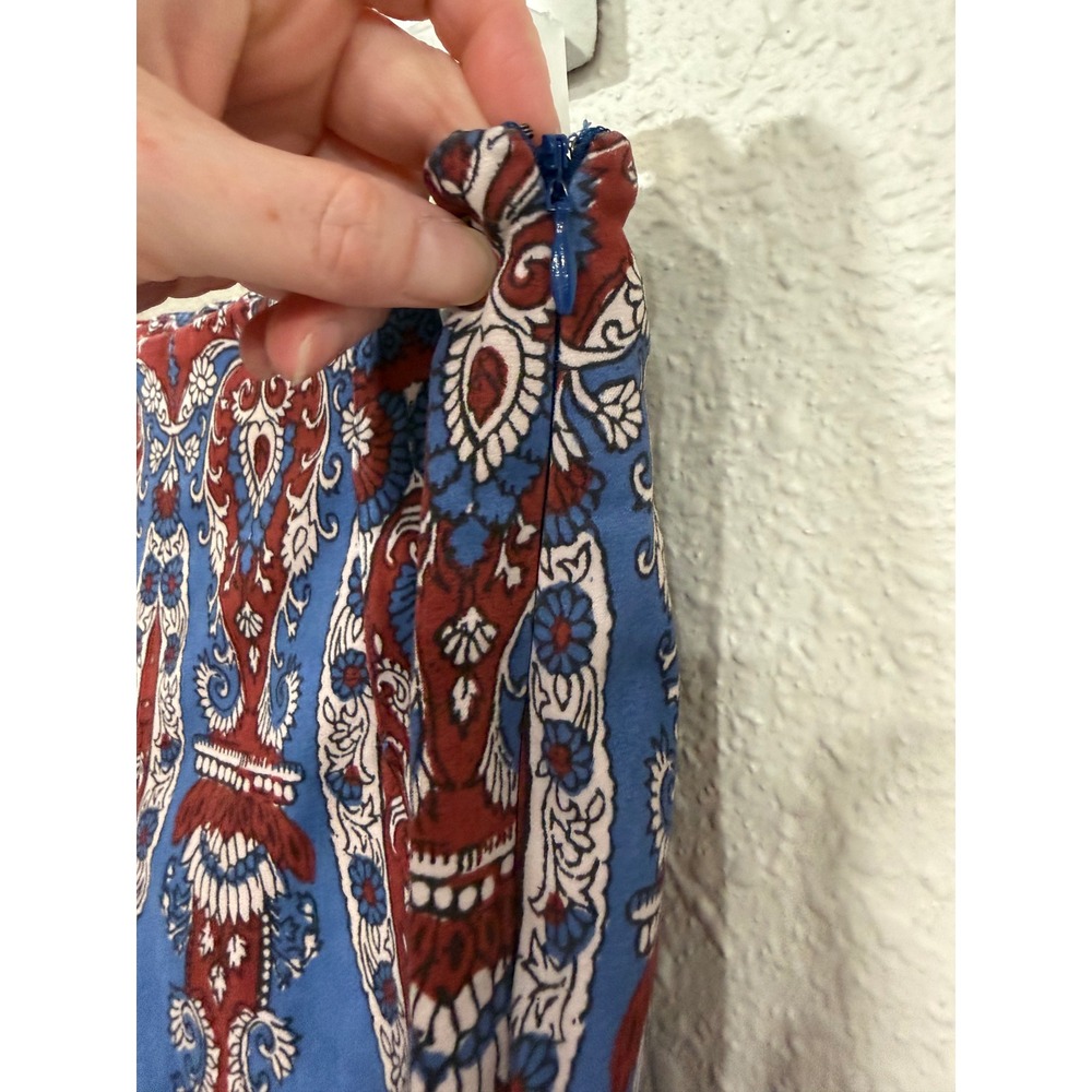 Free People Paisley Tie Hem Cropped Pants 8 Boho Y2K Indie Sleaze Maximalist - Picture 8 of 12
